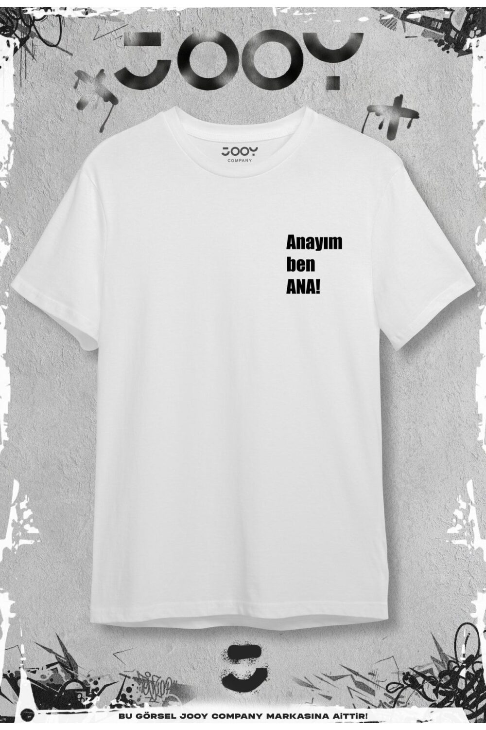 Anayım Ben Ana! Baskılı Beyaz Oversize Tshirt