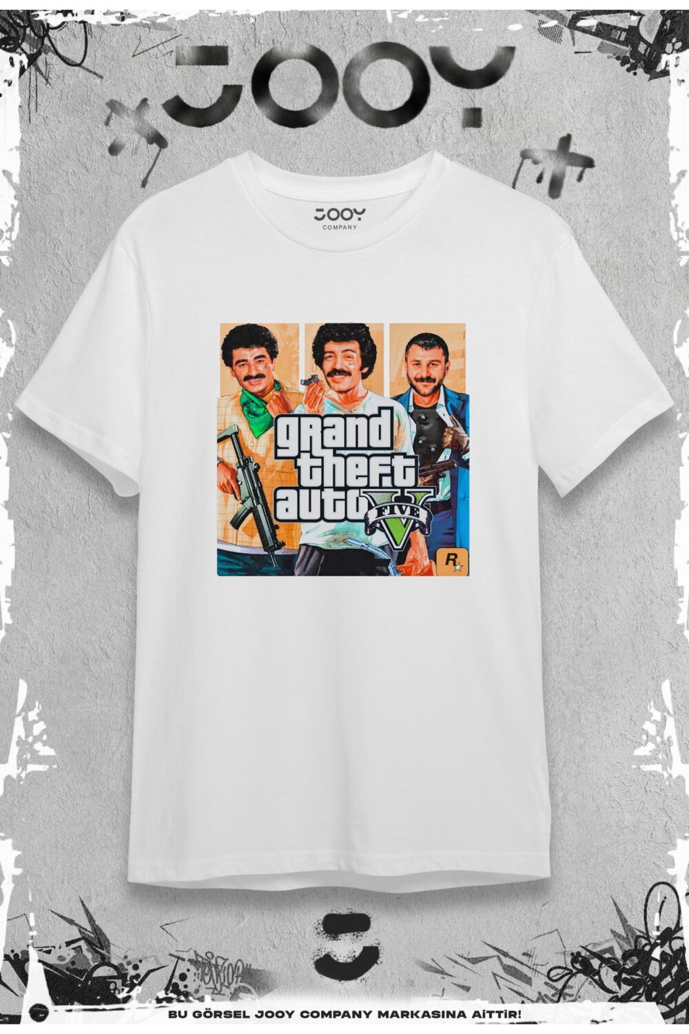 Arabesk Müslüm Gta Baskılı Oversize Beyaz Tshirt