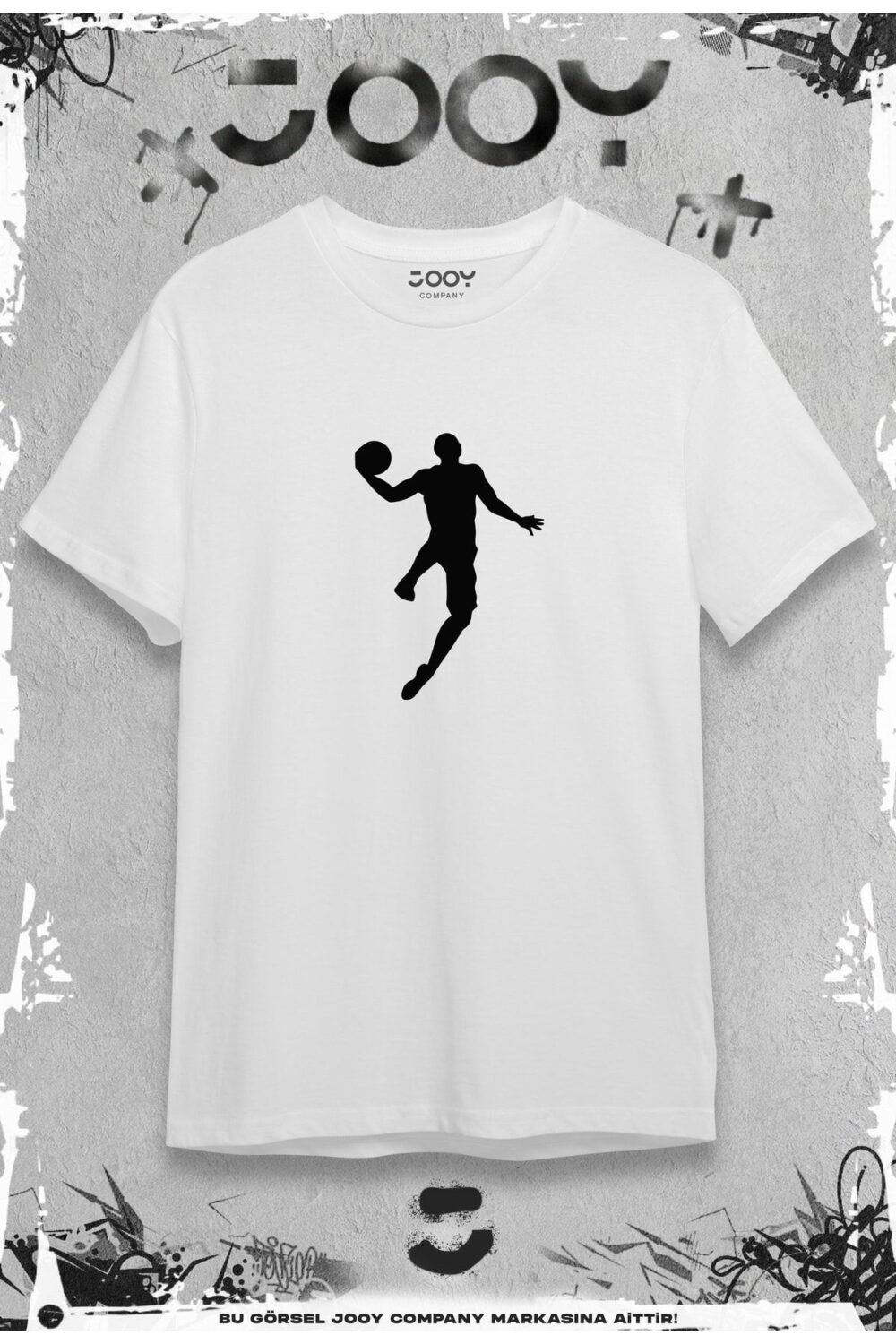 Basketball Player Baskılı Beyaz Oversize Tshirt