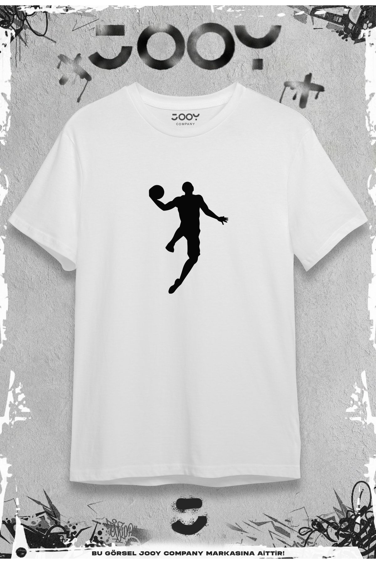 Jooy Company-Basketball Player Baskılı Beyaz Oversize Tshirt