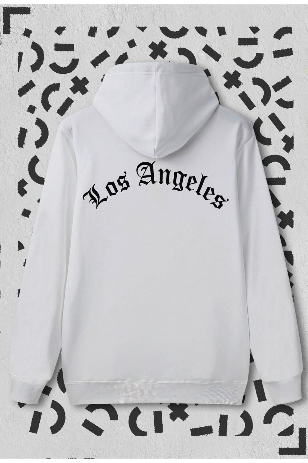 Beyaz Los Angeles Yazılı Kapüşonlu Sweatshirt Hoodie