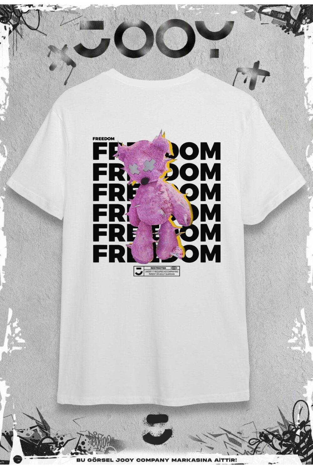 Freedom Tasarım Beyaz Oversize Tshirt