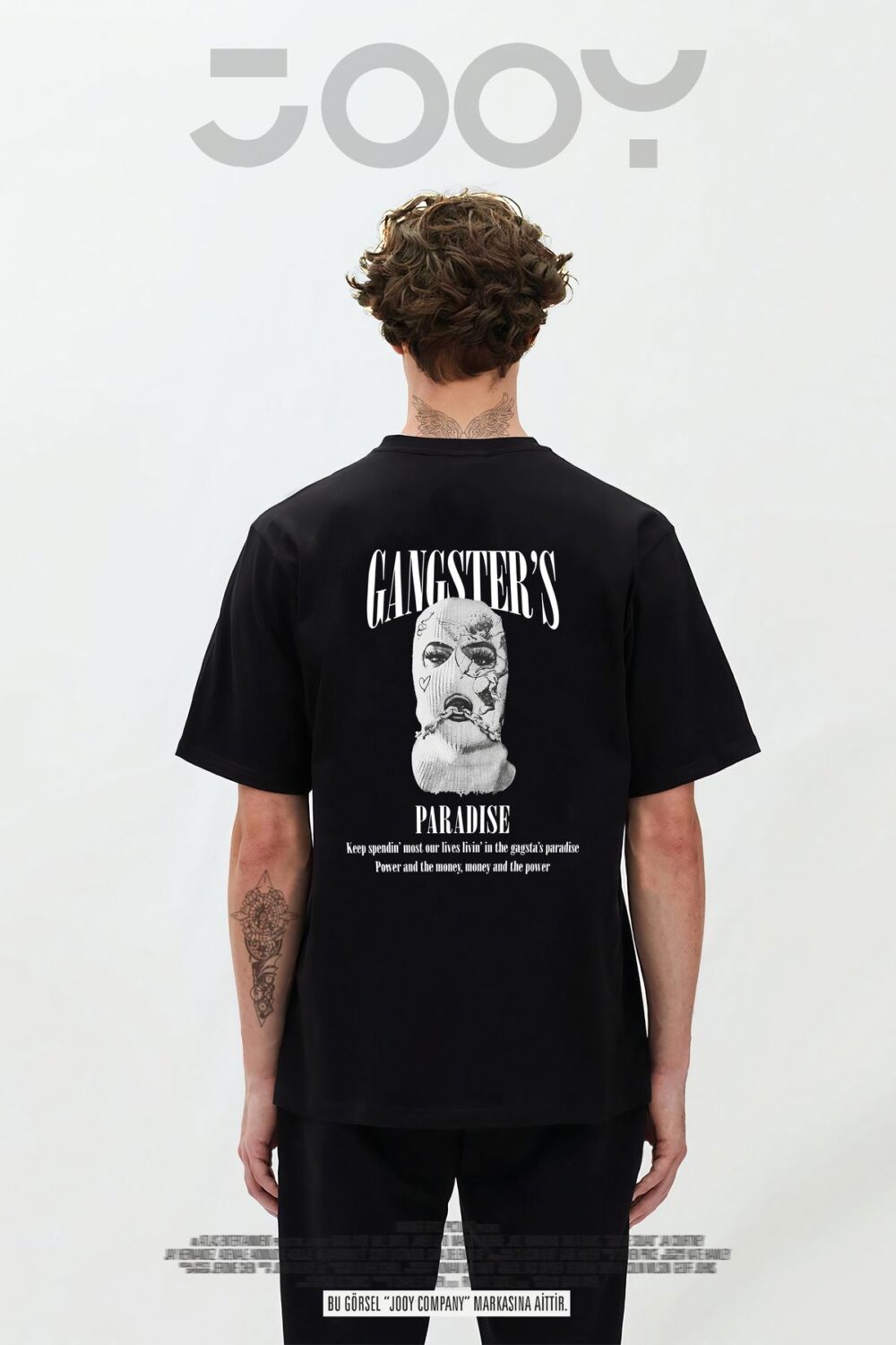 Gangster’s Paradise Baskılı Siyah Oversize Tshirt