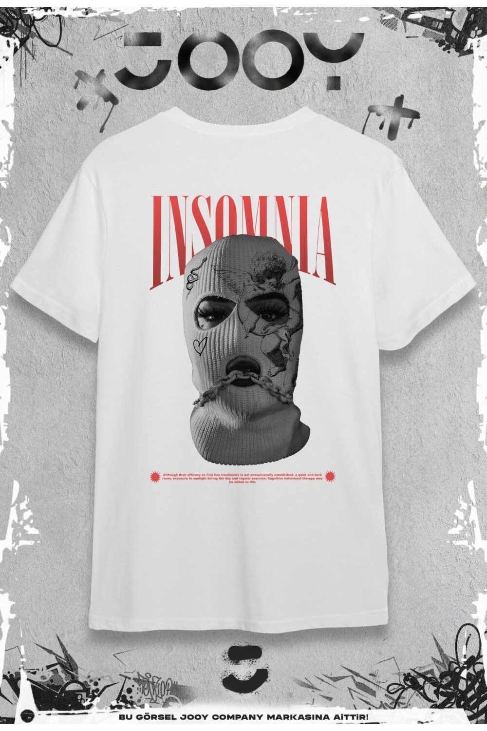 Insomnia Tasarım Beyaz Oversize Tshirt