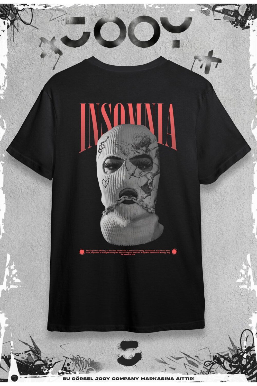 Insomnia Tasarım Siyah Oversize Tshirt