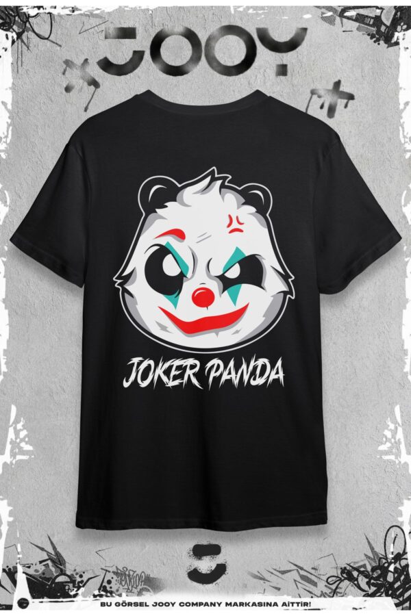 Jooy Company-Joker Panda Baskılı Siyah Oversize Tshirt