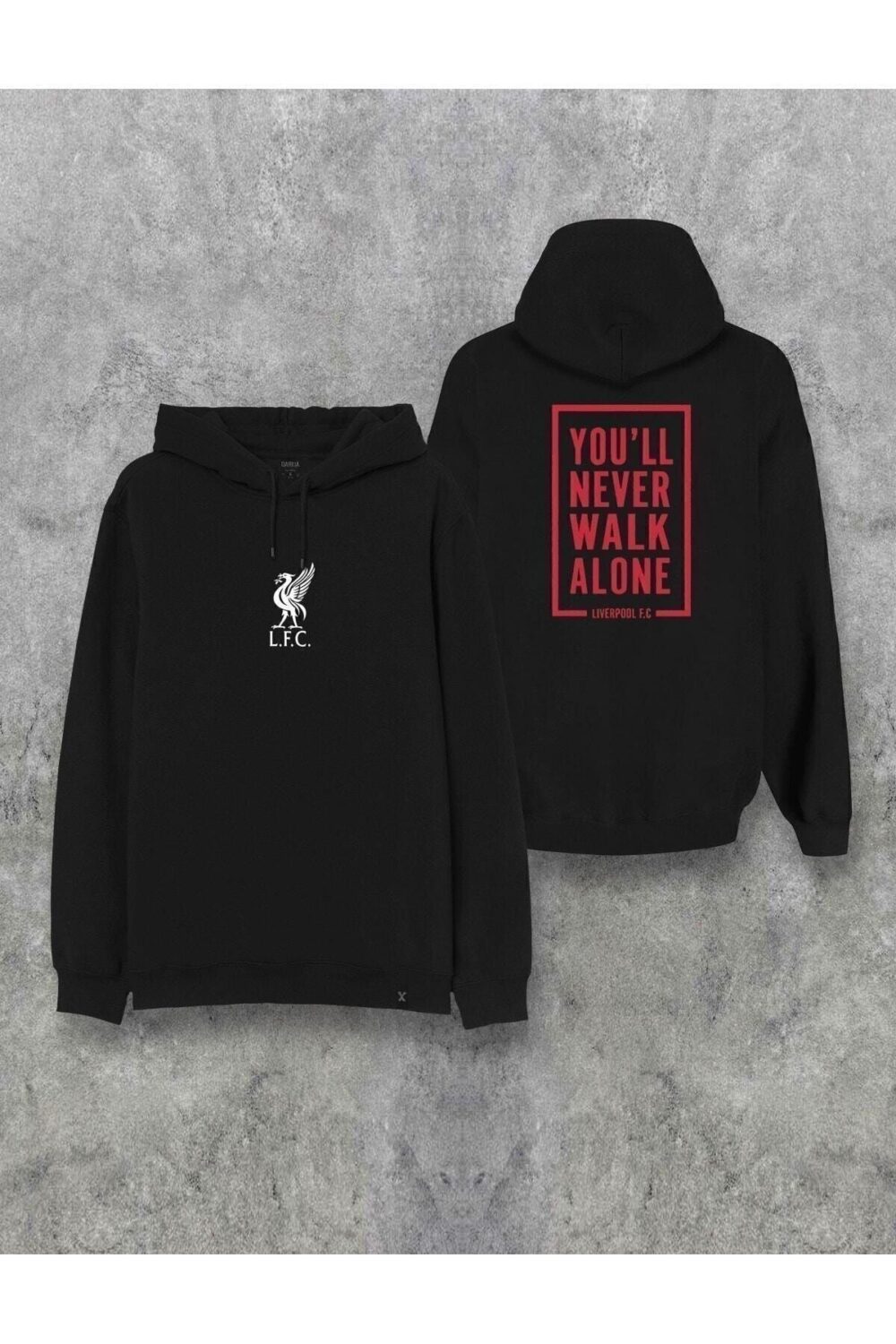 Liverpool Never Walk Alone Ön Arka Önü Baskılı Kapşonlu Tasarım Hoodie