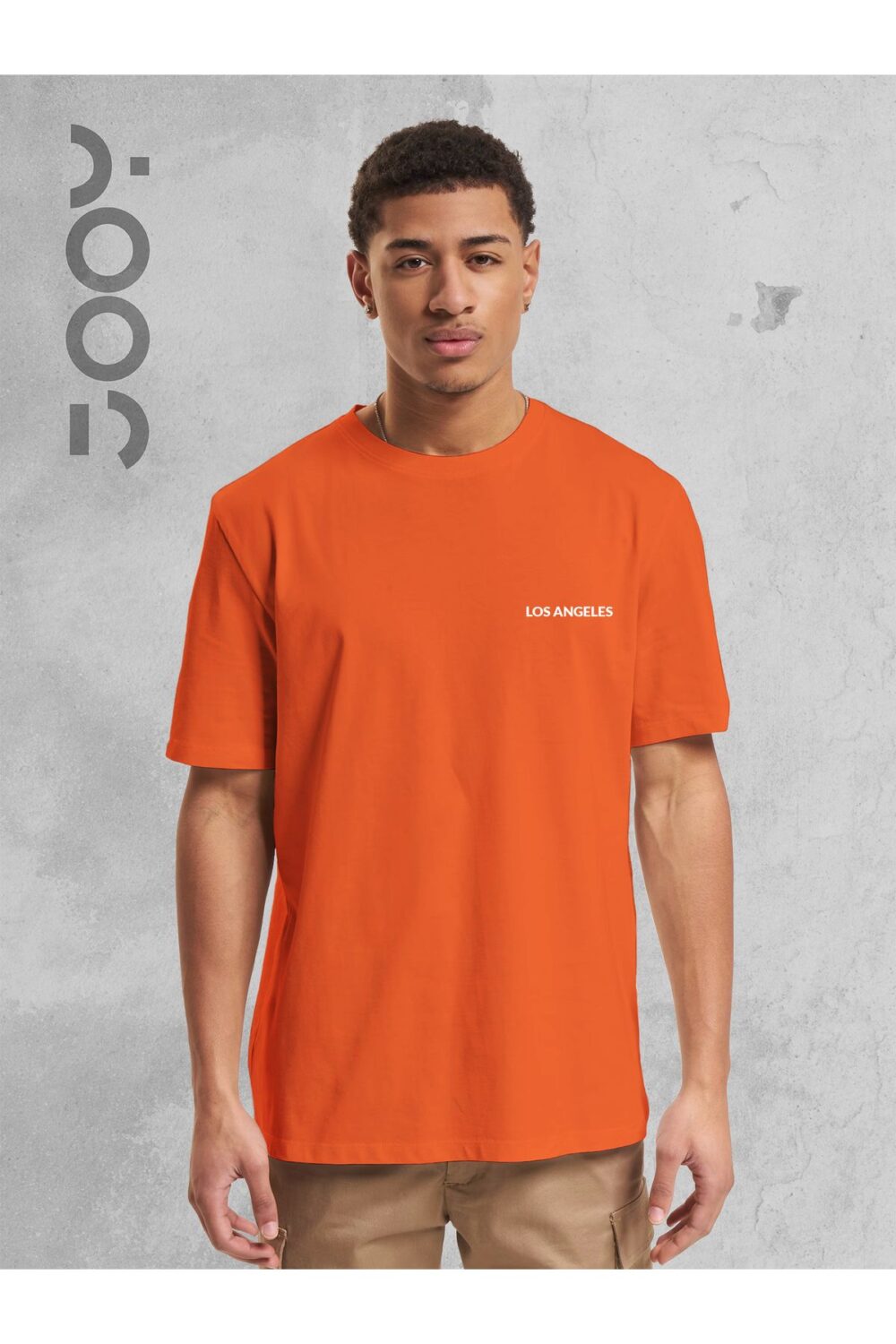 Los Angeles Baskılı Geniş Kalıp Oversize Turuncu Orange T-Shirt