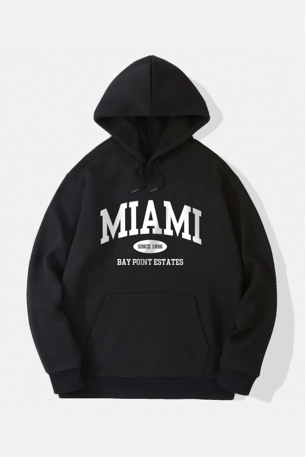 Miami 1896 Baskılı 3 İplik Kapüşonlu Sweatshirt