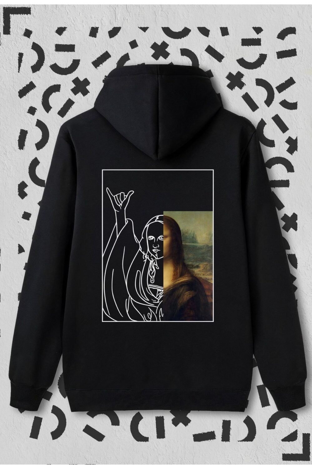 Mona Lisa Baskılı Kapüşonlu Sweatshirt