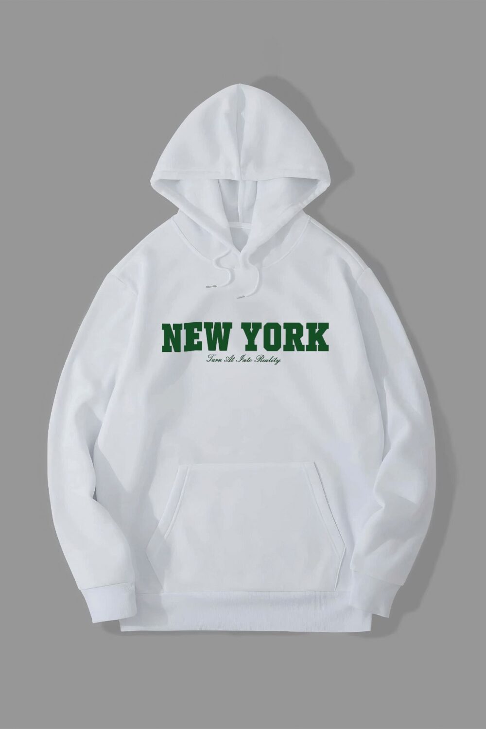 New York Reality Baskılı Kapüşonlu Sweatshirt