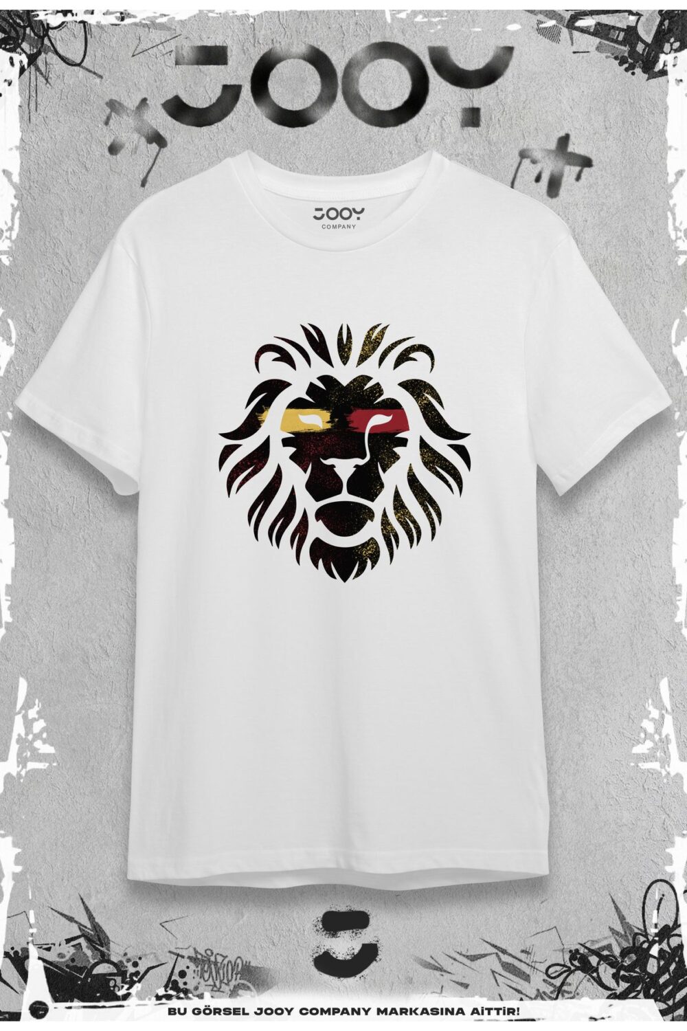 Sarı Kırmızı Aslan Beyaz Tshirt