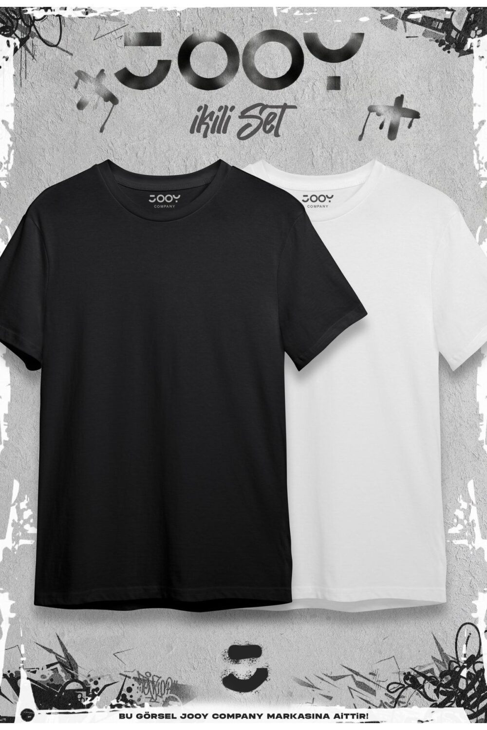 Siyah Beyaz Oversize Tshirt Avantaj Paketi 2’li Set