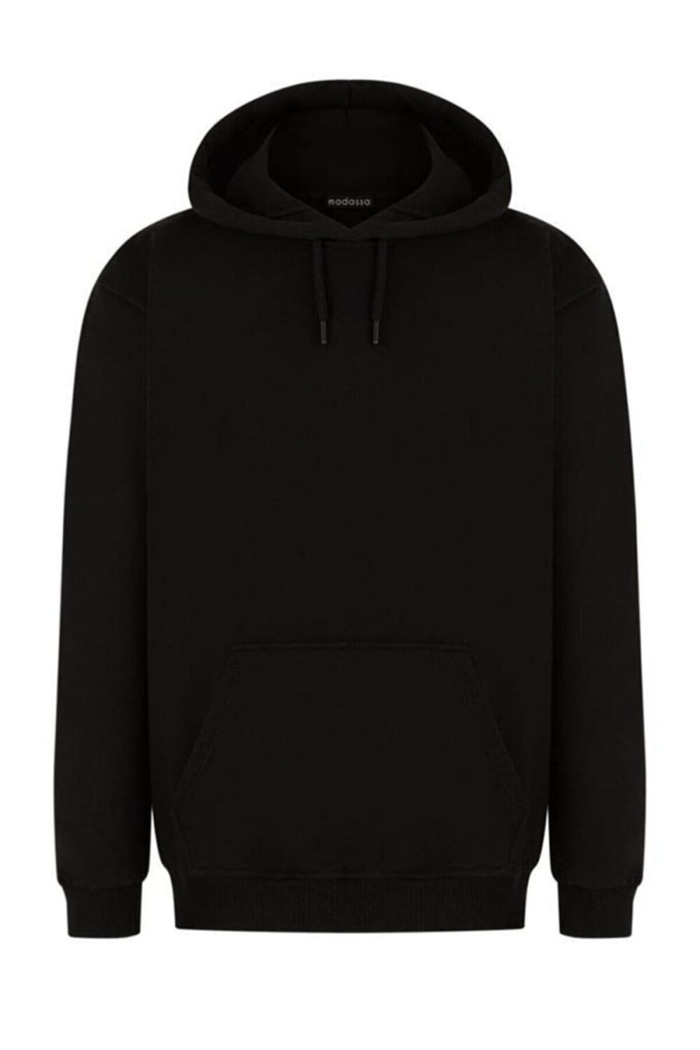 Siyah Kapüşonlu Içi Polarlı 3 Iplik Kanguru Cep Unisex Sweatshirt