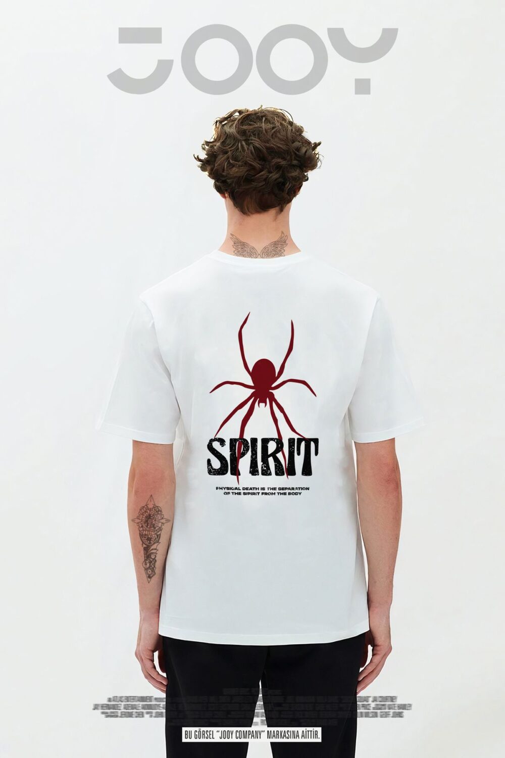 Spirit Baskılı Beyaz Oversize Tshirt