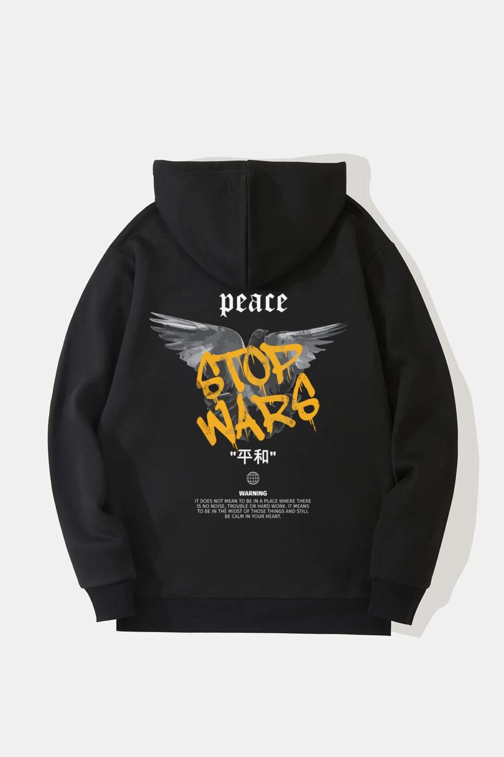 Stop Wars Tasarım Kapüşonlu Sweatshirt