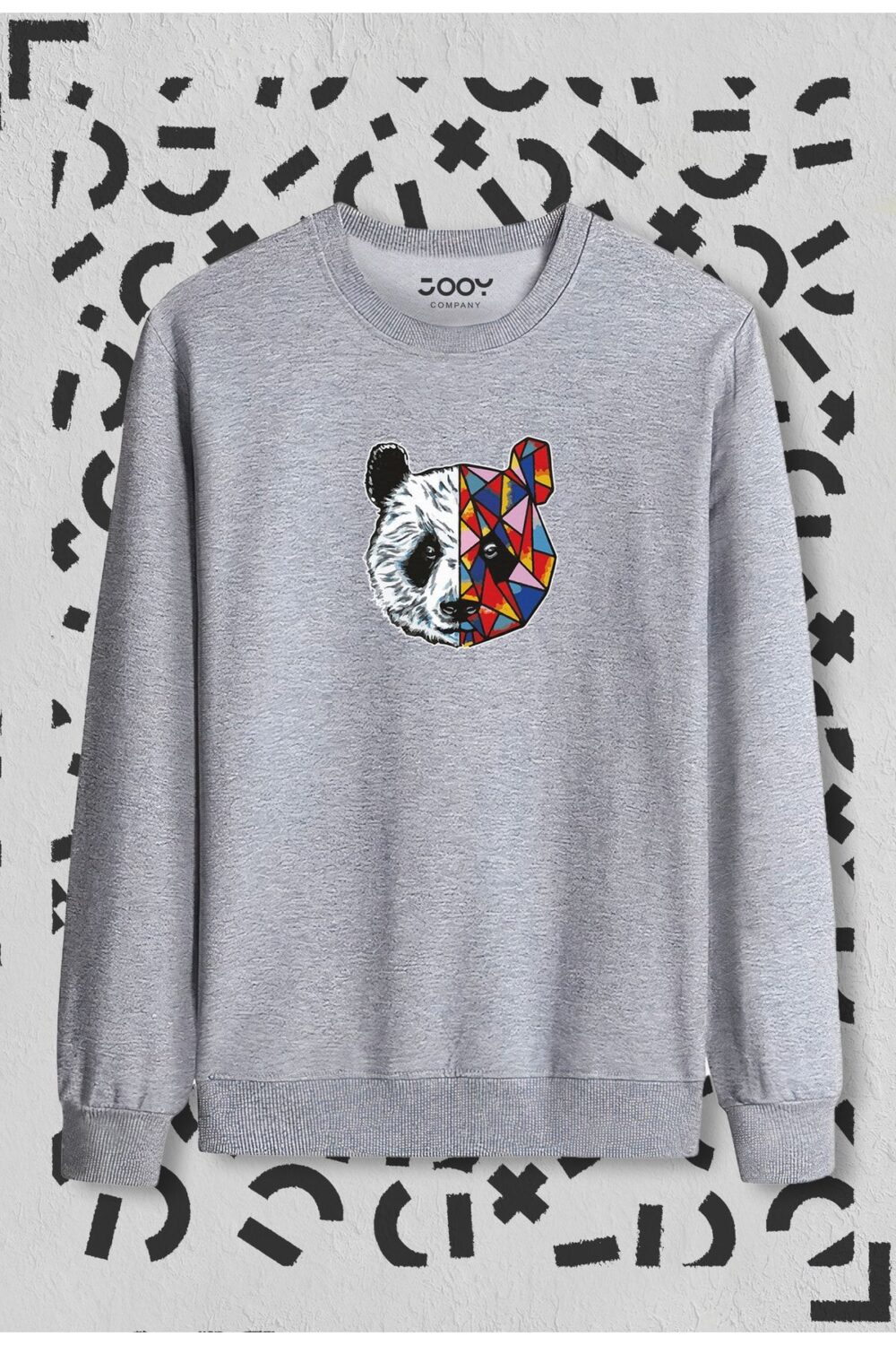 Tokyo Panda Baskılı Bisiklet Yaka Sweatshirt