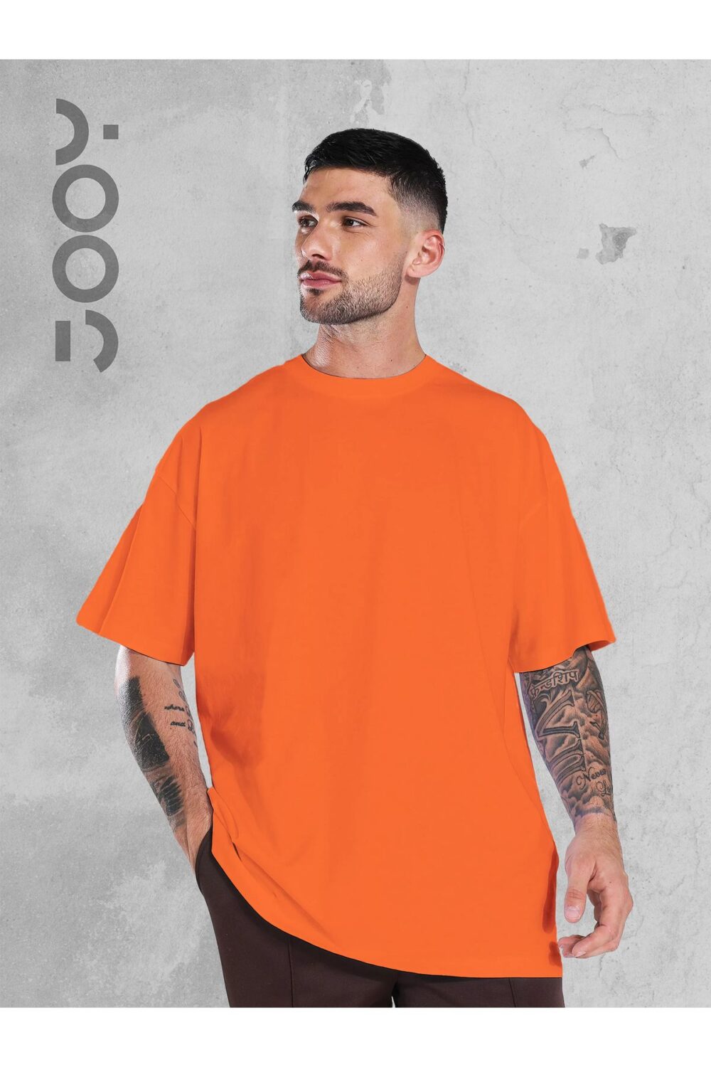 Turuncu Orange Oversize Geniş Kalıp Düz Baskısız Basic Tshirt