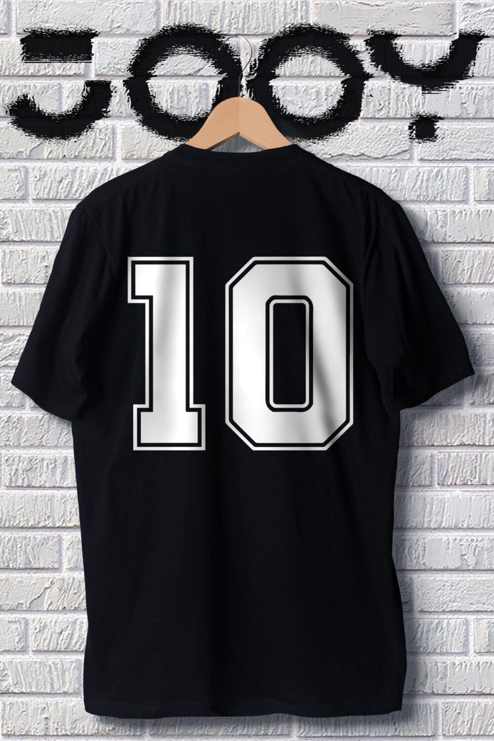 Unisex 10 Numara Tasarım Siyah Oversize Tshirt