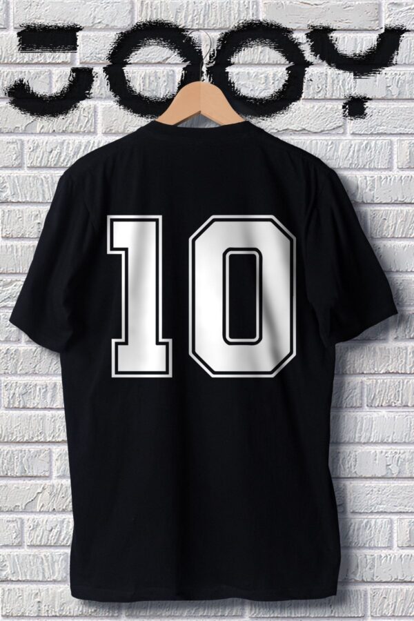 Jooy Company-Unisex 10 Numara Tasarım Siyah Oversize Tshirt