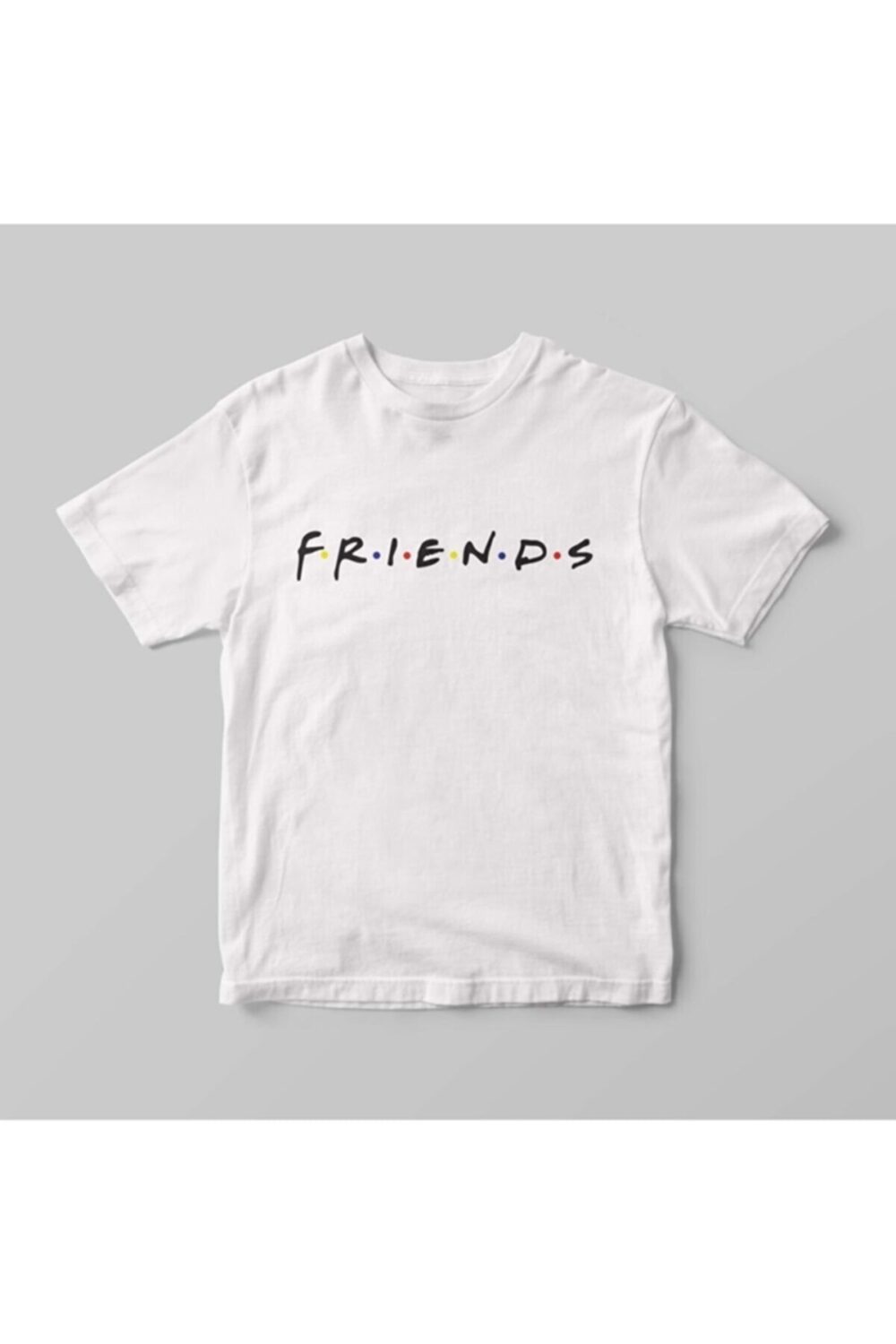 Unisex Beyaz Friends Baskılı T-Shirt