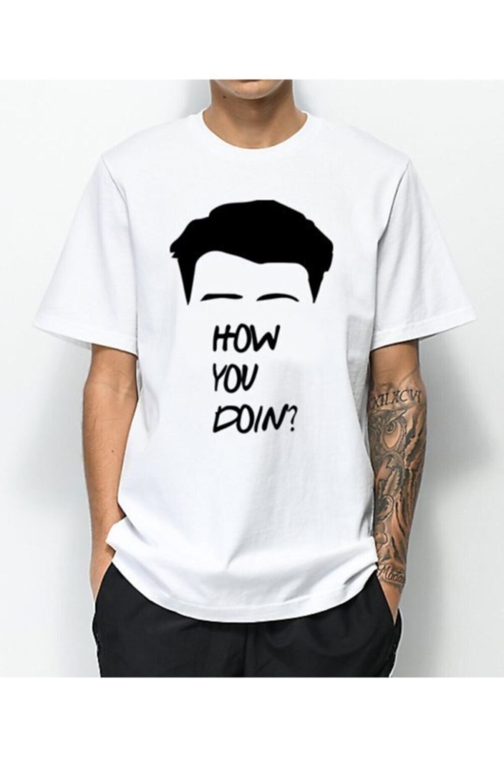 Unisex Beyaz Friends How You Doin T-Shirt