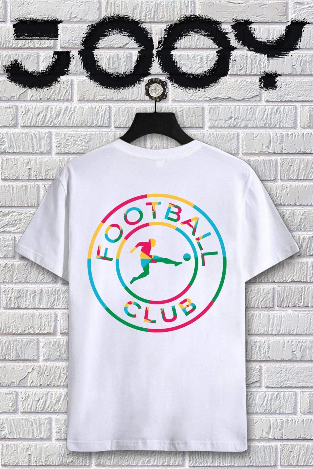 Unisex Beyaz Renkli Football Club Tshirt