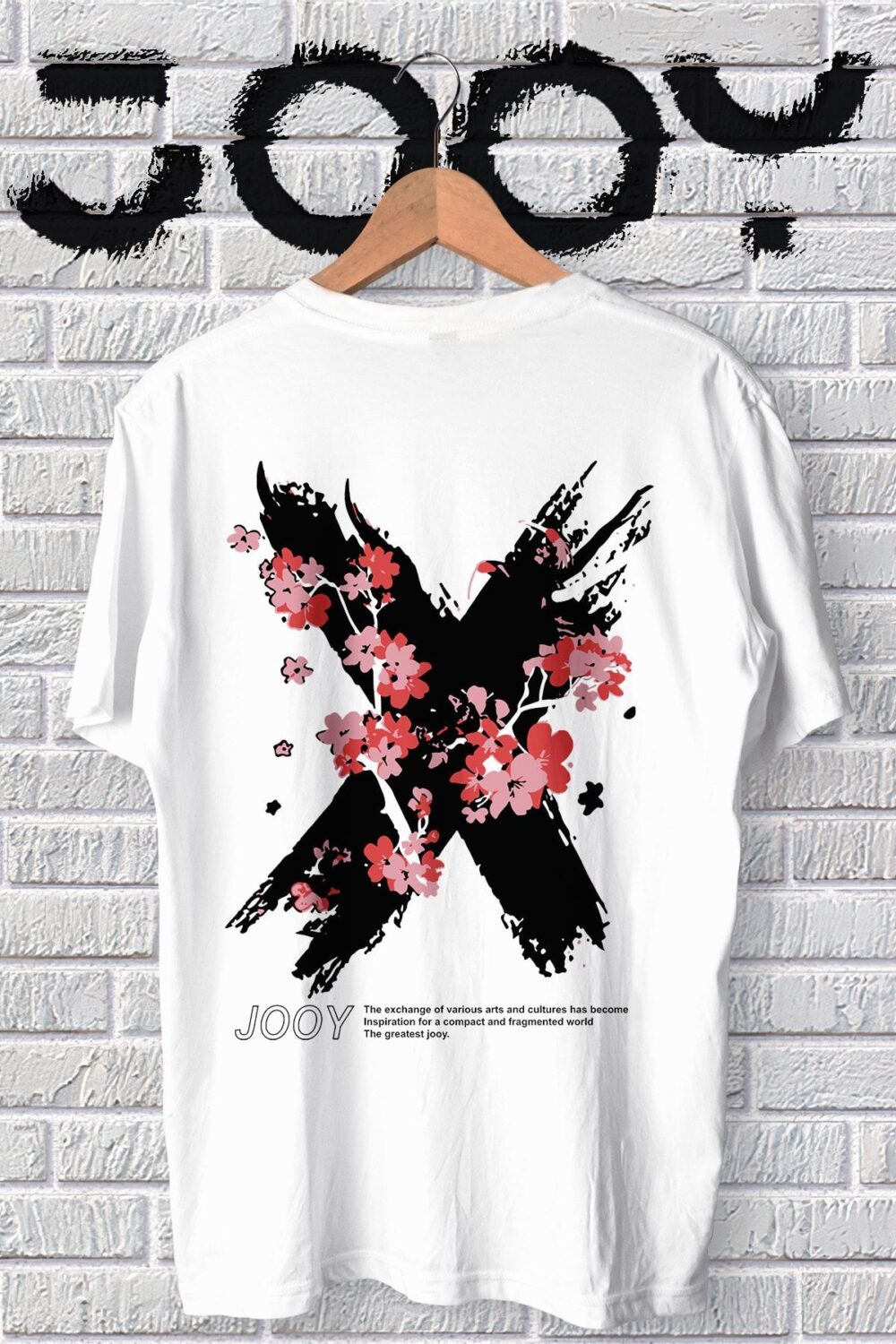 Unisex Beyaz X Flowers Oversize Tshirt