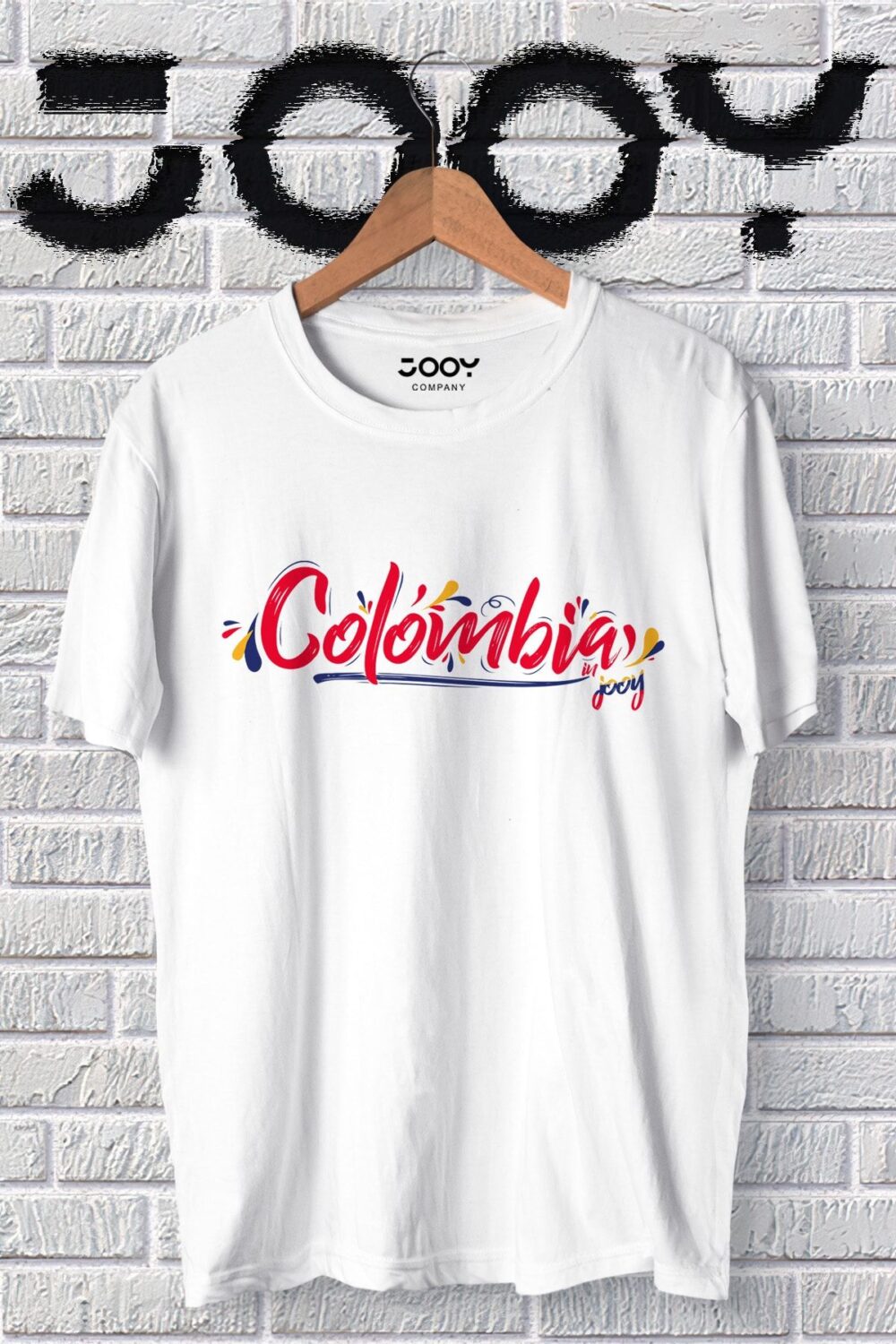 Unisex Colombia Tasarım Beyaz Oversize Tshirt