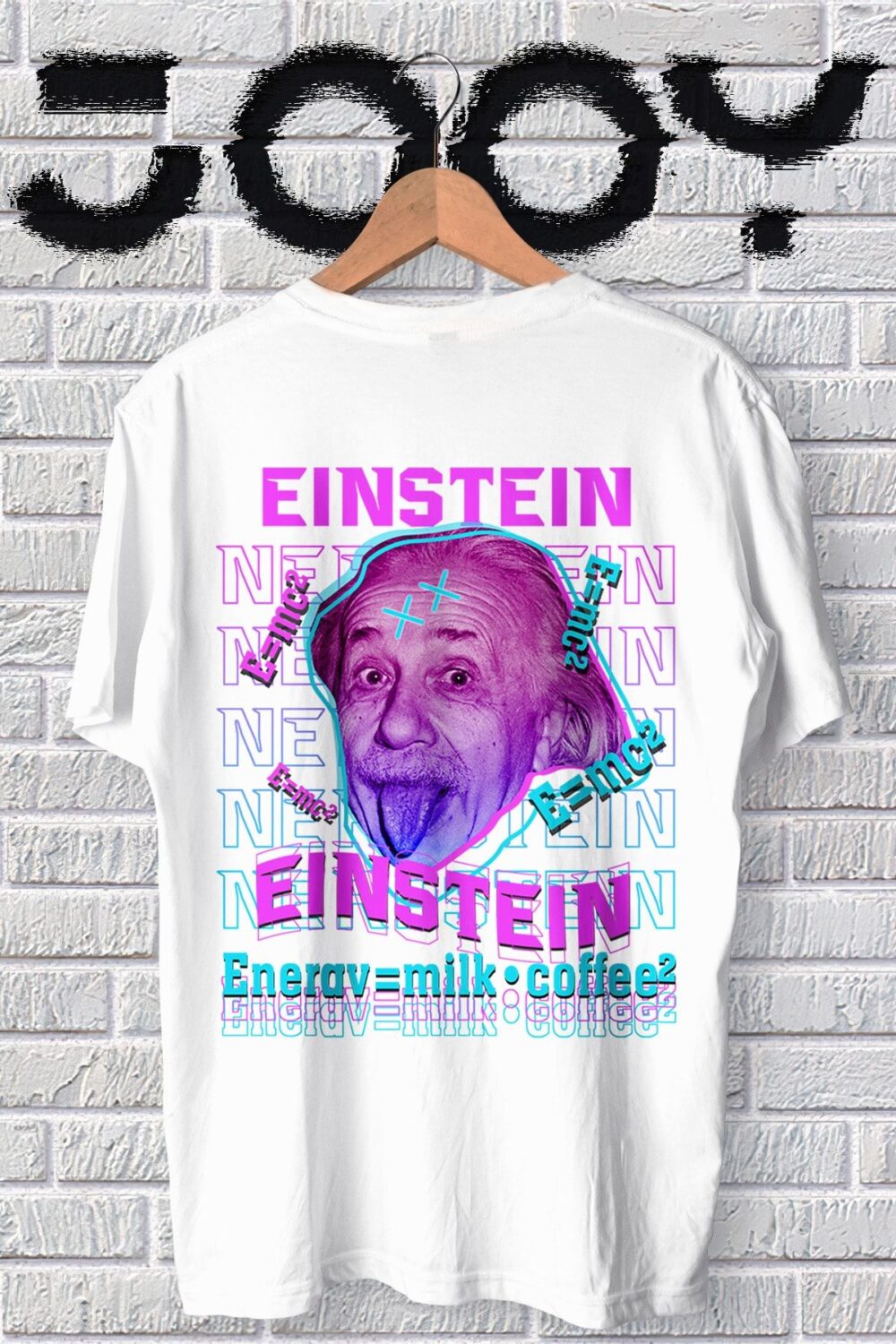 Unisex Einstein Tasarım Beyaz Tshirt