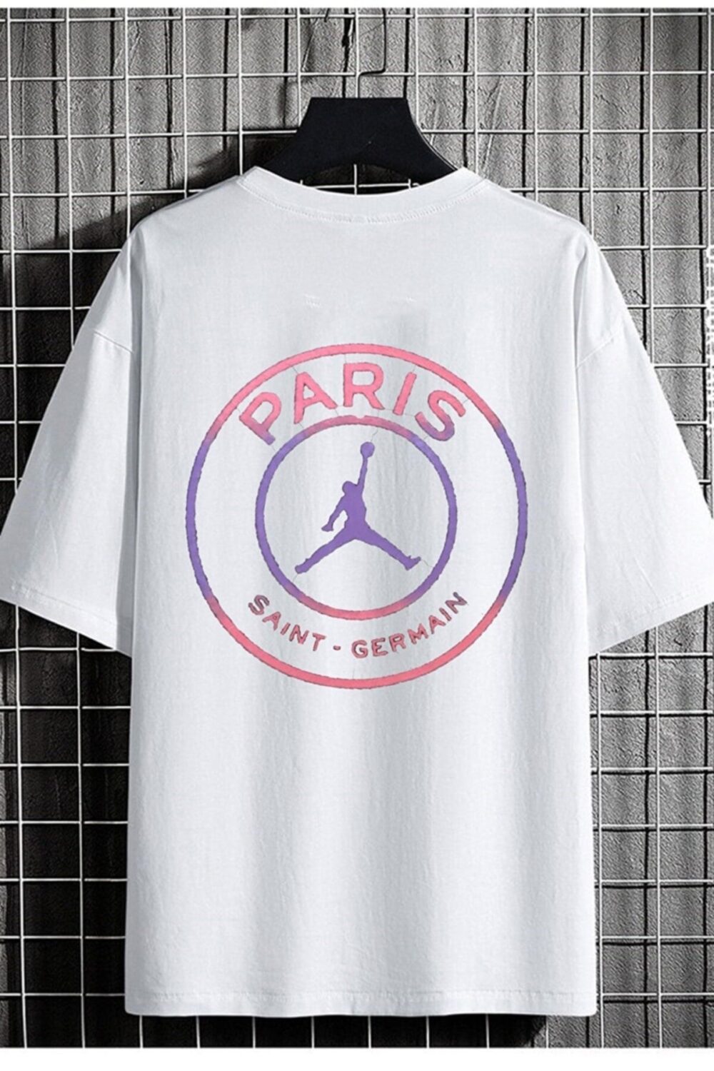 Unisex Paris Baskılı Beyaz Tshirt