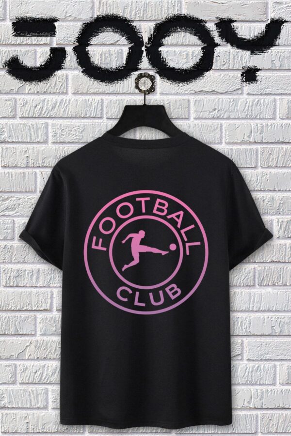 Jooy Company-Unisex Siyah Football Club Oversize Tshirt