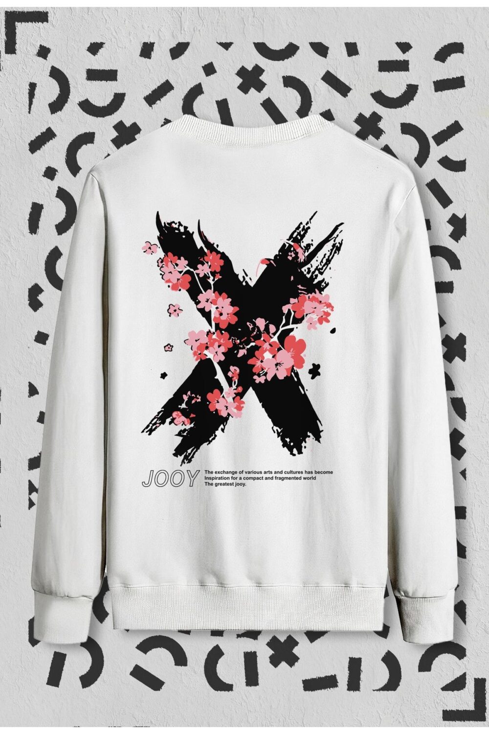 Unisex X Flowers Baskılı Bisiklet Yaka Sweatshirt