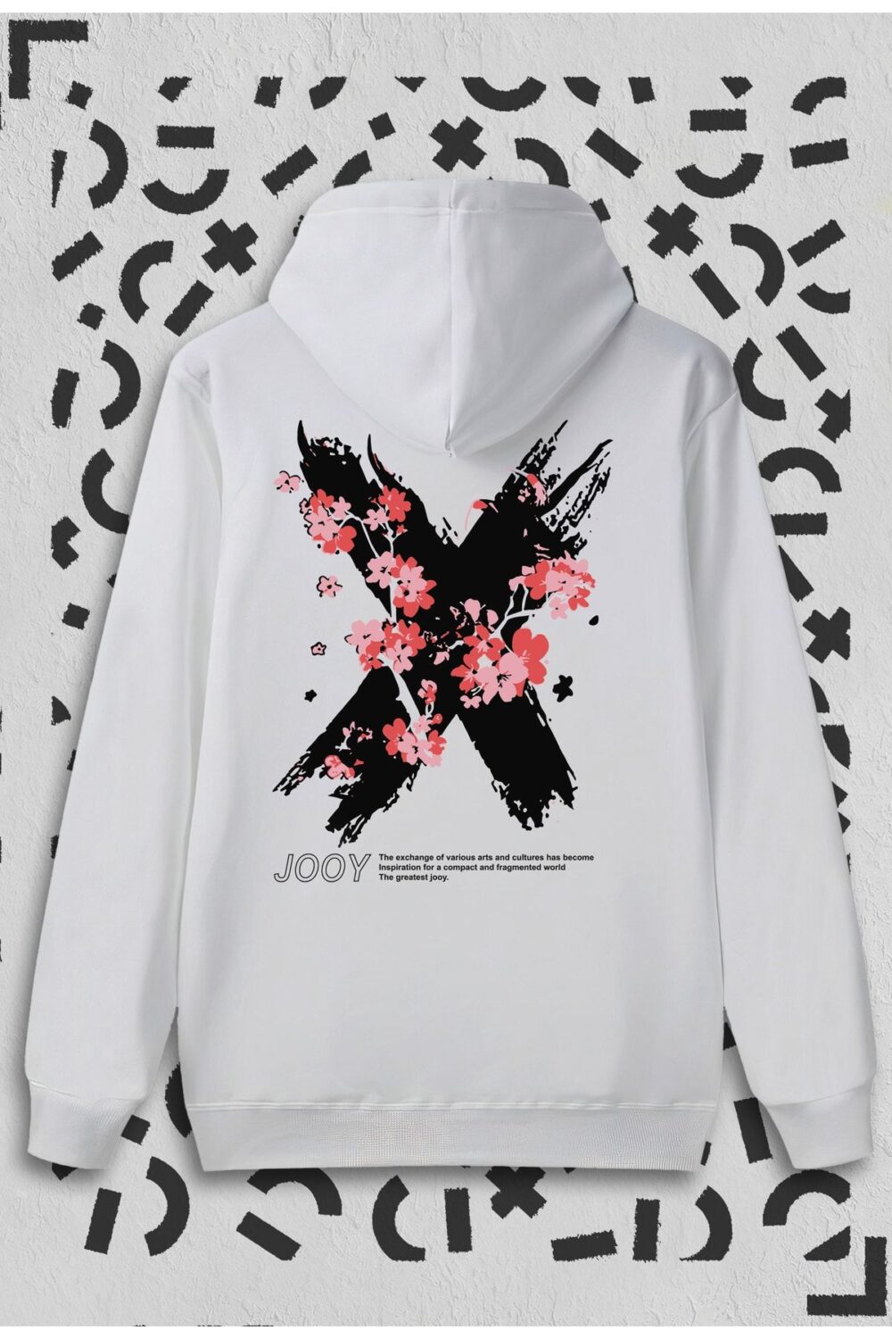 X Flowers Baskılı Kapüşonlu Sweatshirt